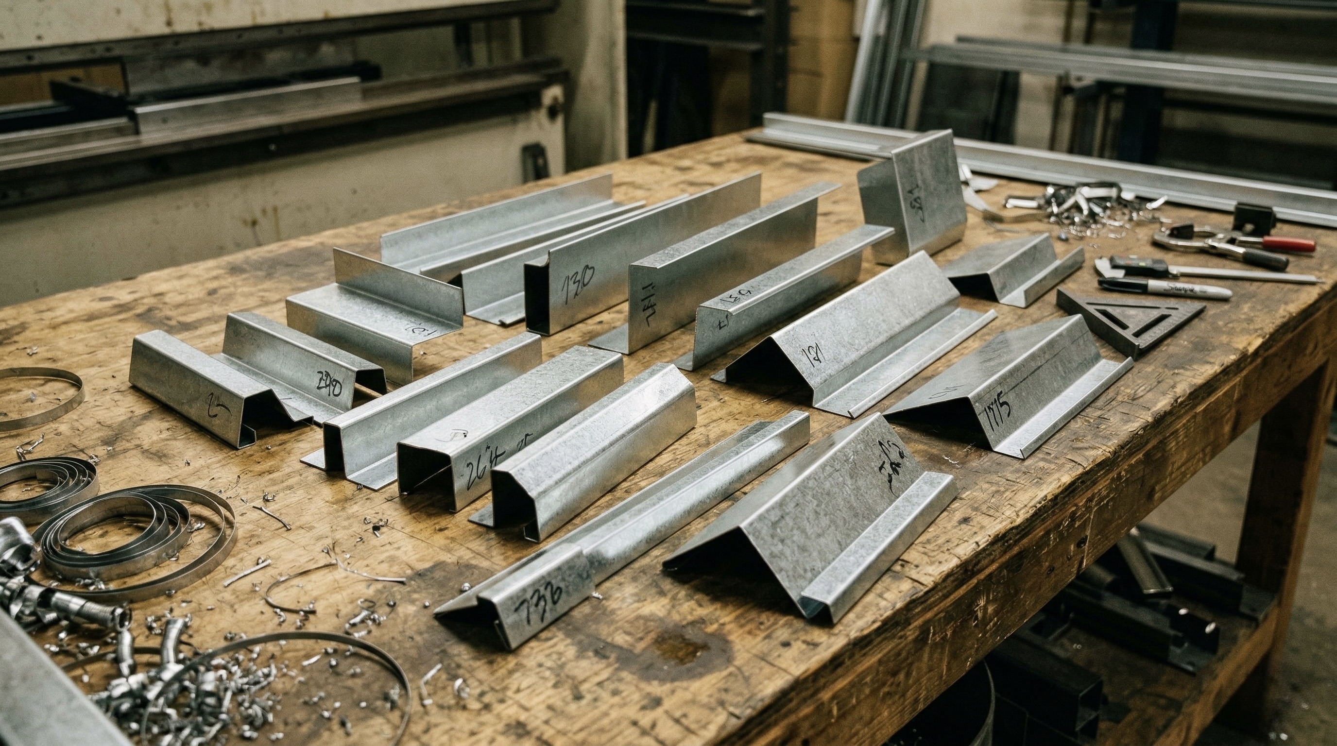Custom brake-formed galvanized steel edge metal profile fabricated to spec